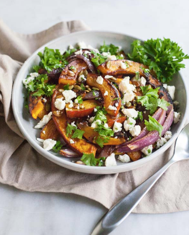 Spicy Roasted Pumpkin with Honey and Feta
